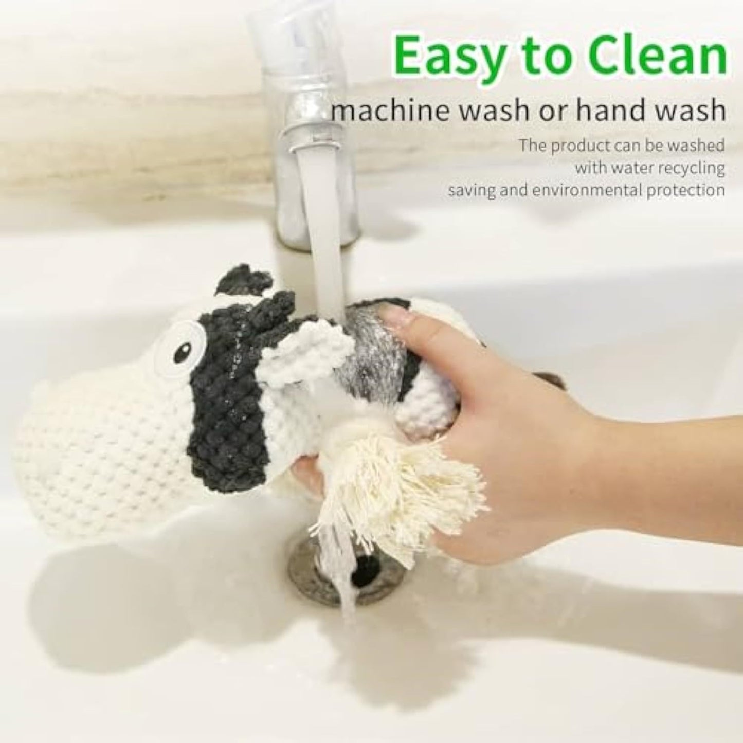 Squeaky Dog Toys Dog Plush,Stuffed Animals Chew, Durable Cow Dog Toy.