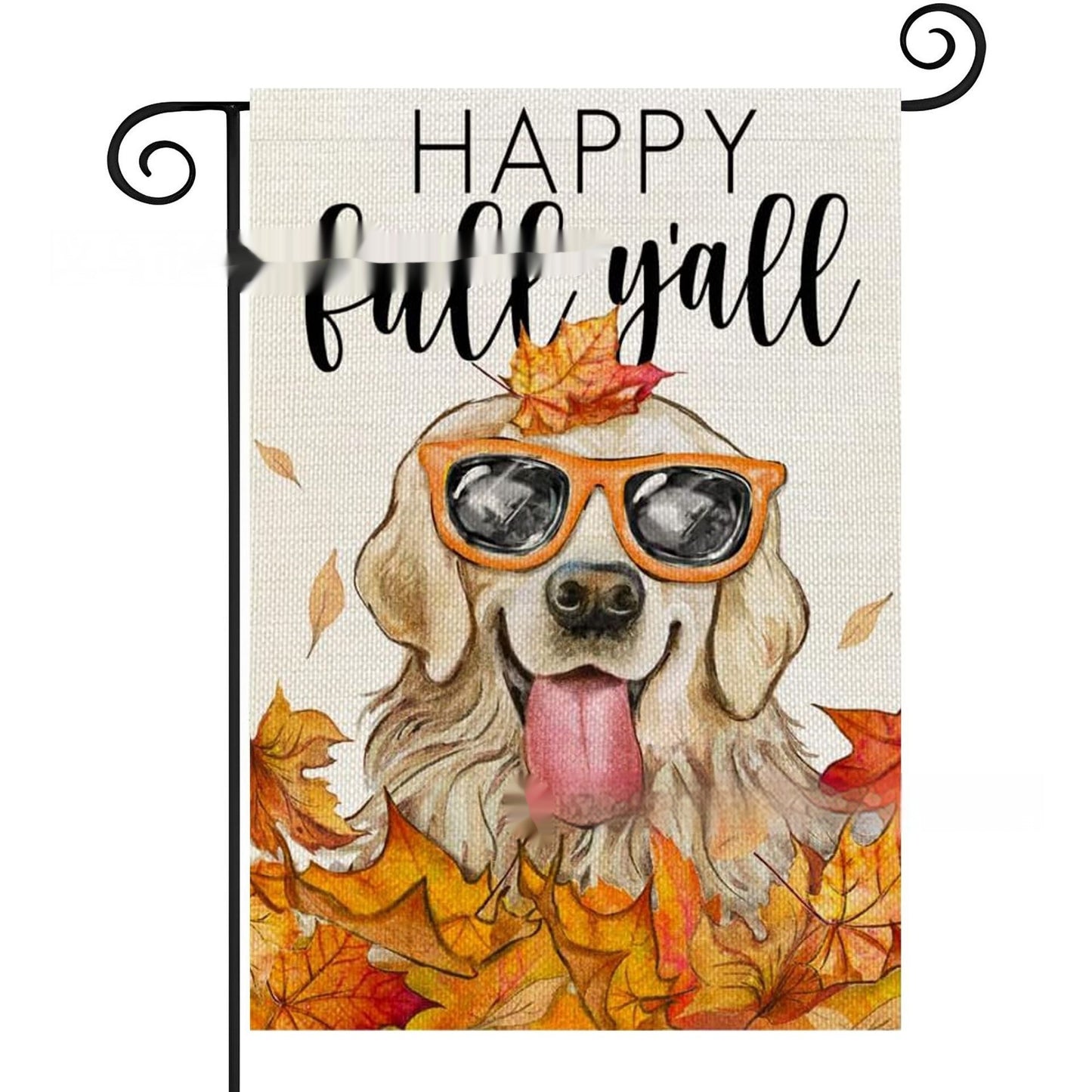 Dogs And Cats Pattern Decorative Linen Garden Banner