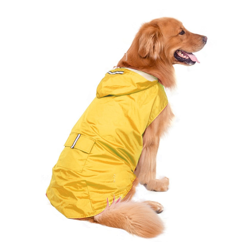 Clothes big dog reflective raincoat