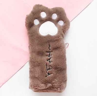 Cute plush cat's paw bag Pencil Case
