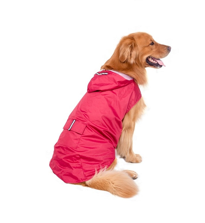 Clothes big dog reflective raincoat