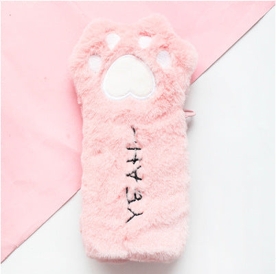 Cute plush cat's paw bag Pencil Case