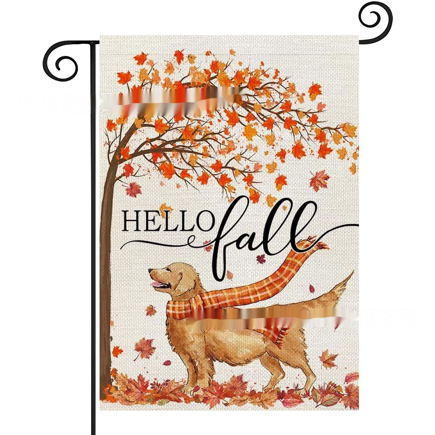 Dogs And Cats Pattern Decorative Linen Garden Banner