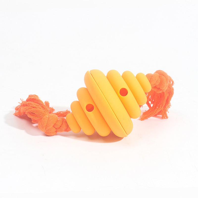 Dog Ball With Rope Toy Dogs Knot Rope Leaking Food.