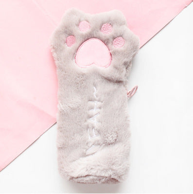 Cute plush cat's paw bag Pencil Case