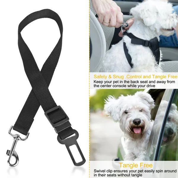 2Pcs Pet Dog Seat Belt Leash Adjustable