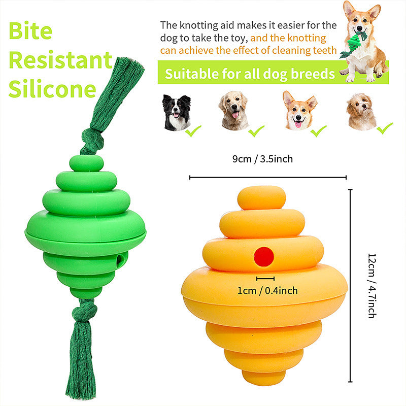 Dog Ball With Rope Toy Dogs Knot Rope Leaking Food.