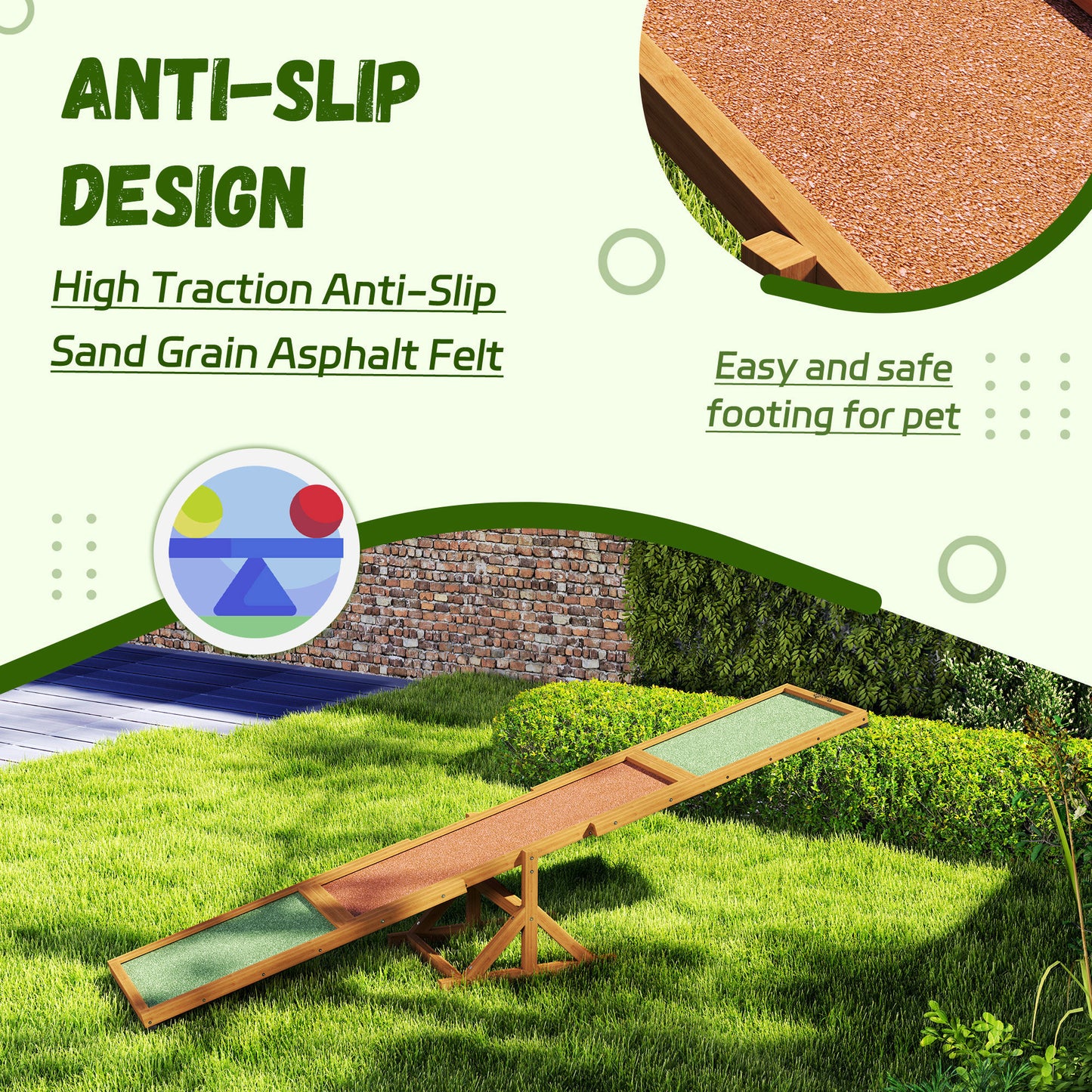 Wooden Dog Agility Seesaw for Training and Exercise, Weather Resistant.