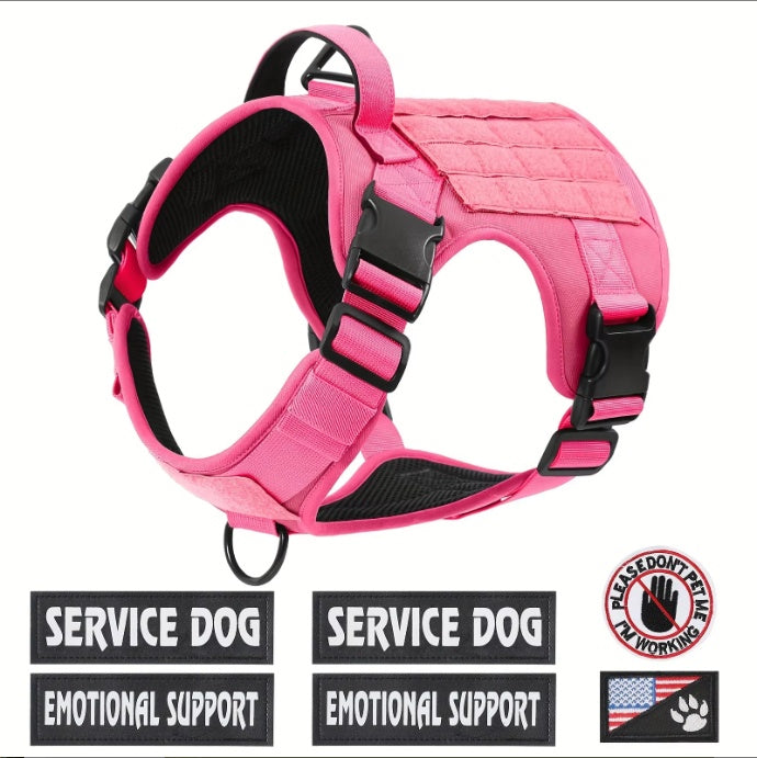 Tactical Service Dog Harness Vest Adjustable Reflective.