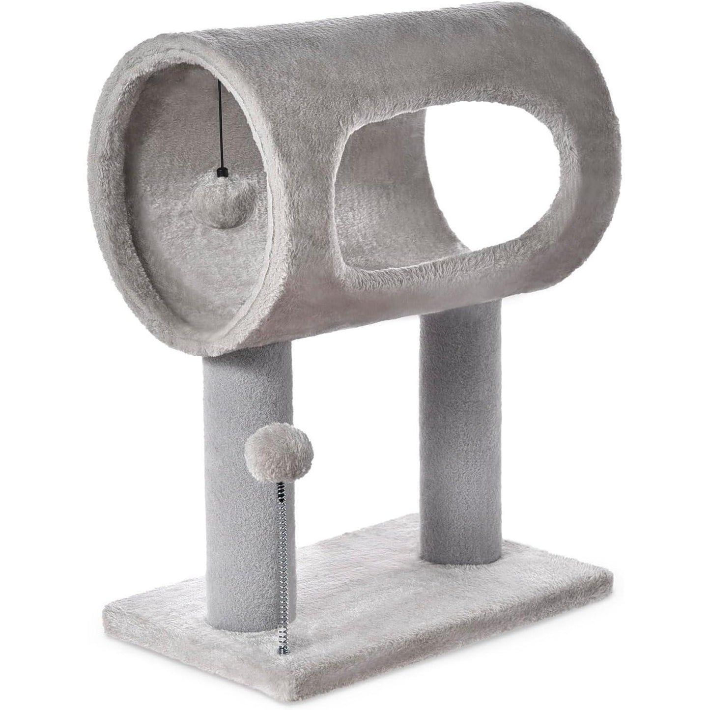 Gray Indoor Cat Tree with Hanging Ball