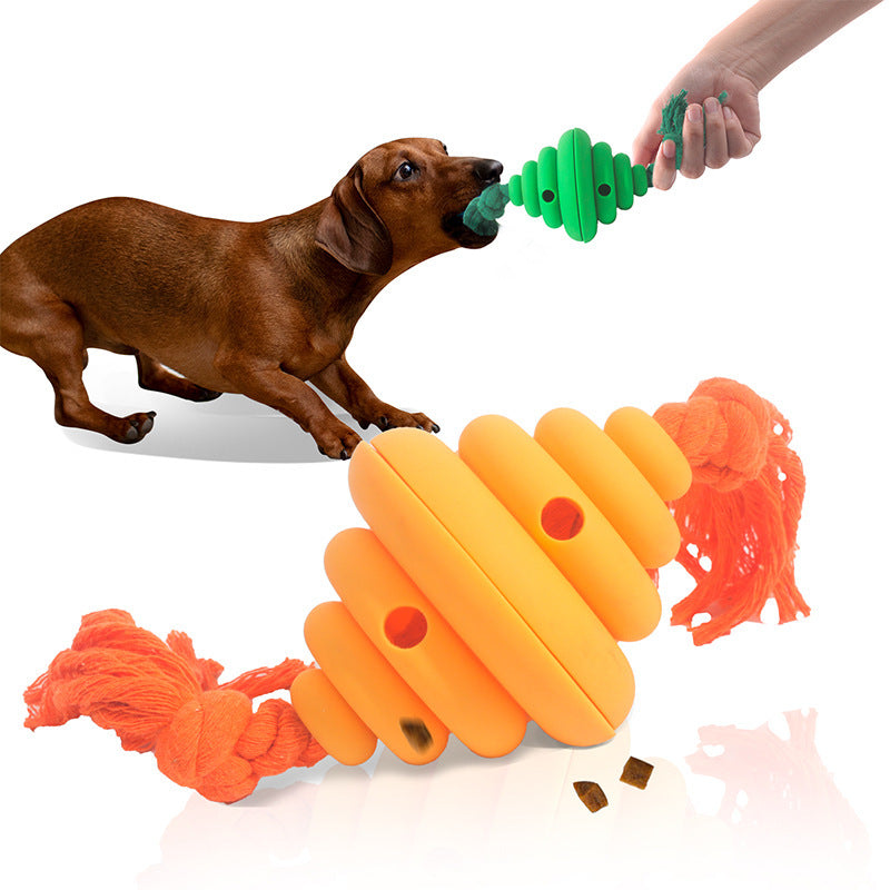 Dog Ball With Rope Toy Dogs Knot Rope Leaking Food.