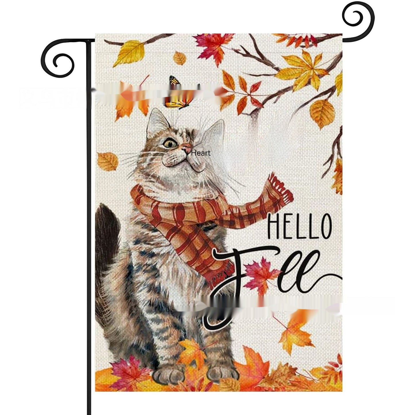 Dogs And Cats Pattern Decorative Linen Garden Banner