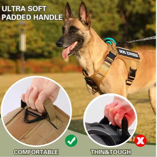 Tactical Service Dog Harness Vest Adjustable Reflective.
