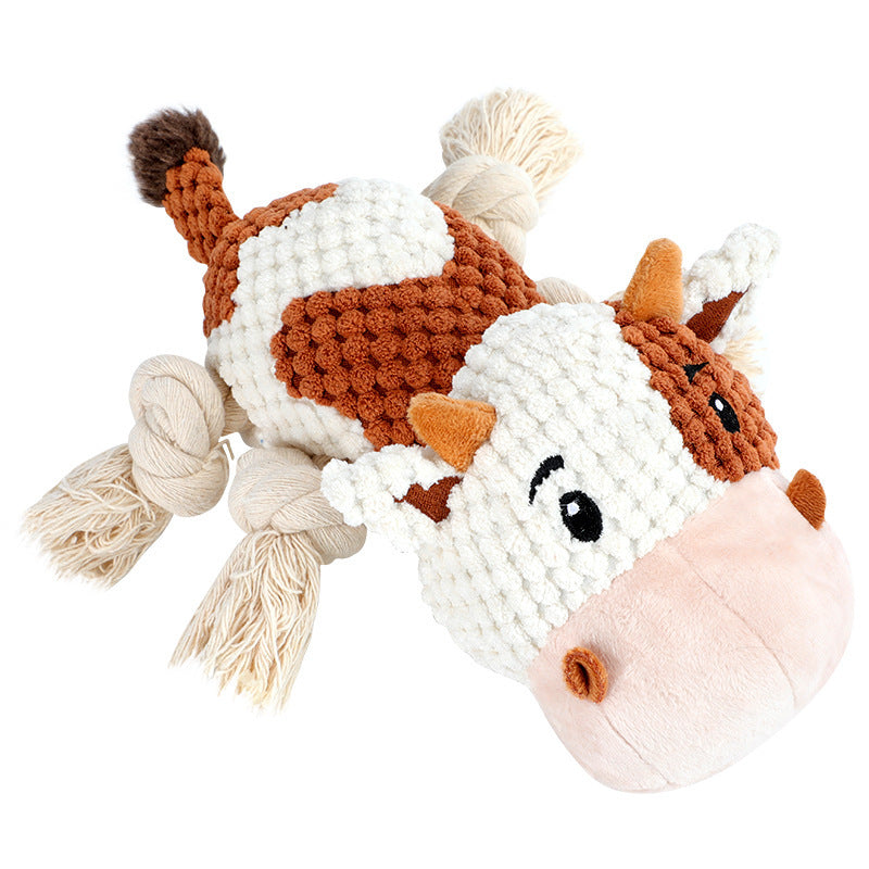 Squeaky Dog Toys Dog Plush,Stuffed Animals Chew, Durable Cow Dog Toy.