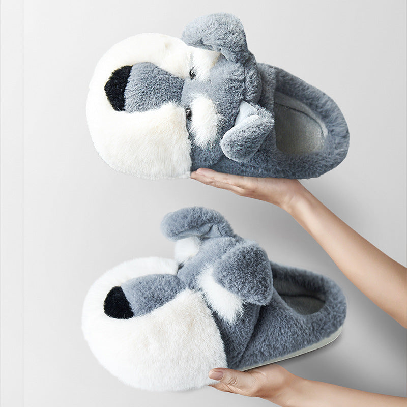 Schnauzer Cotton Slippers Keep You Warm Indoors