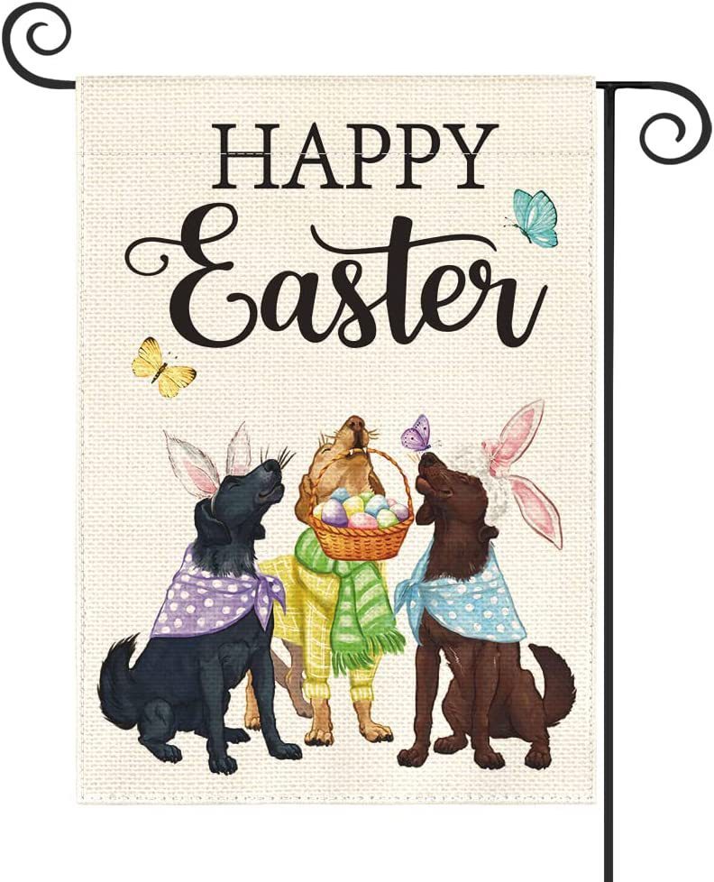 Linen Double-sided Flag New Dog Festival Garden Banner