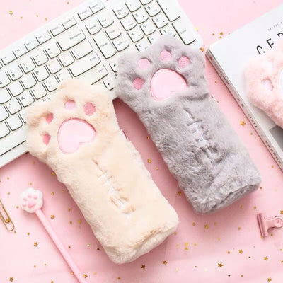 Cute plush cat's paw bag Pencil Case