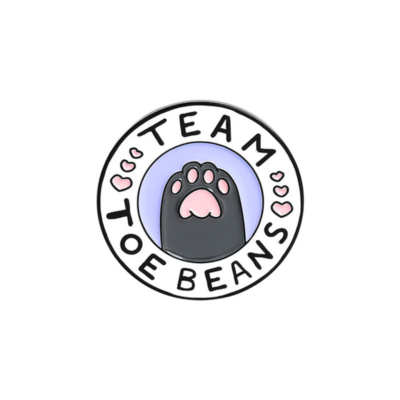 Cartoon Caring Cat Paw Dog Paw Badge