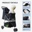 Black Pet Stroller for Cat and Dog