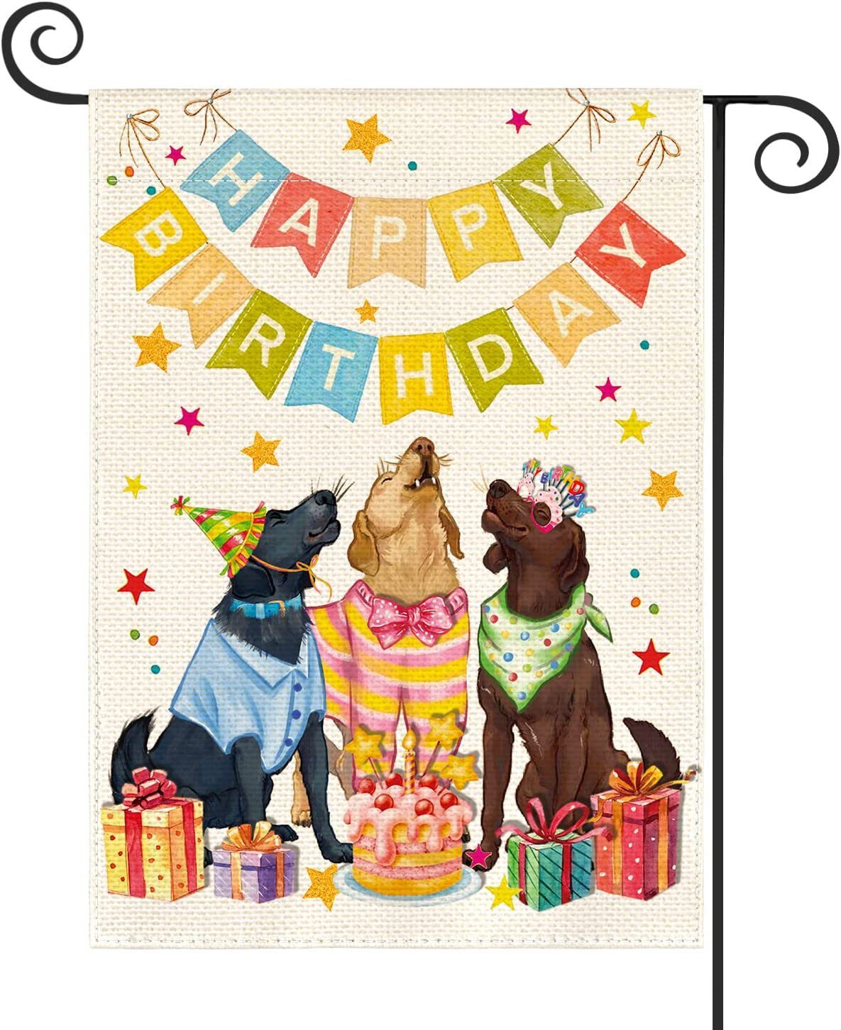 Linen Double-sided Flag New Dog Festival Garden Banner