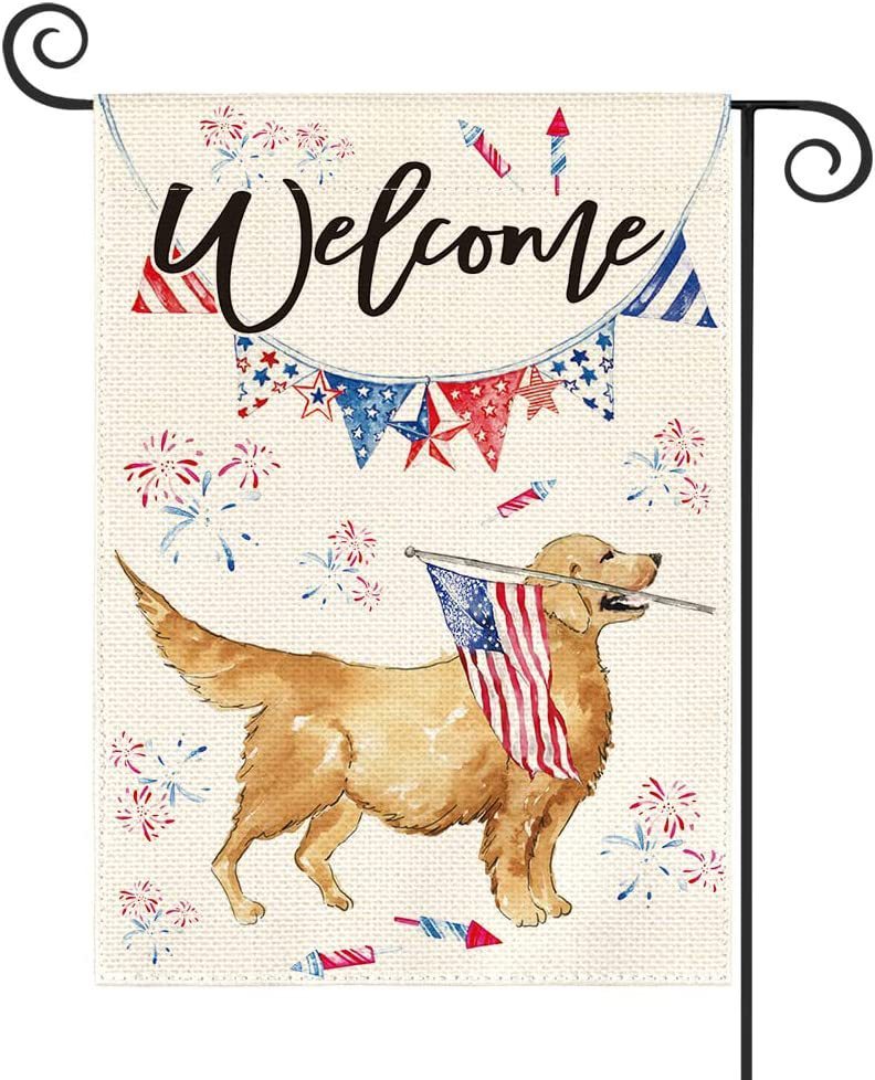 Linen Double-sided Flag New Dog Festival Garden Banner
