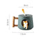 Creative Ceramic Personality Cute Mug with Lid and Spoon.