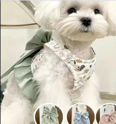Pet Harness Leash Set Elegant Adjustable Half Vest Design For Cats and Small Dogs.