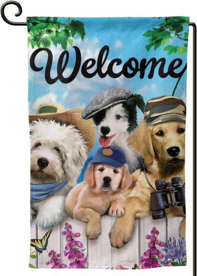Linen Double-sided Flag New Dog Festival Garden Banner