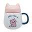 Household Cute Cat Ceramic Mug with Lid.