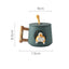 Creative Ceramic Personality Cute Mug with Lid and Spoon.