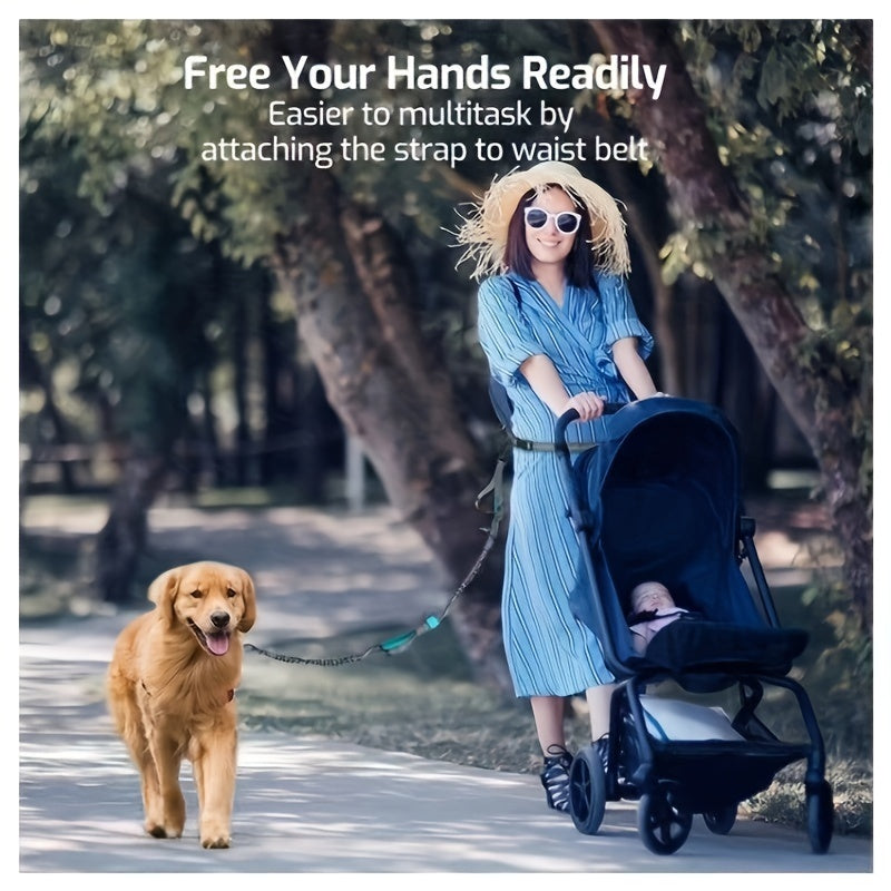 Hands-Free Dog Leash for Running & Walking, Adjustable Waist Belt.