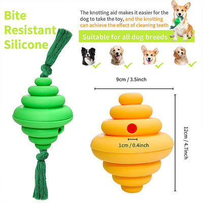 Dog Ball With Rope Toy Dogs Knot Rope Leaking Food.