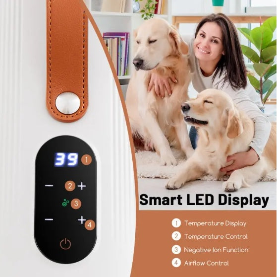 Dog and Cat Hair Blower with Negative Ion Function and Adjustable Temperature.