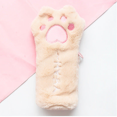 Cute plush cat's paw bag Pencil Case