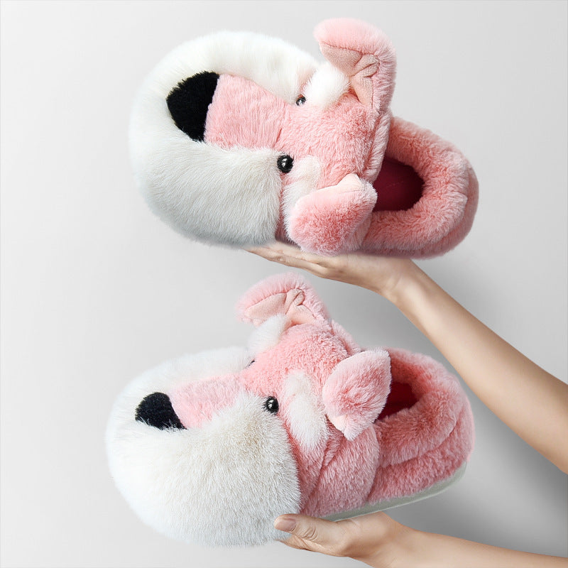 Schnauzer Cotton Slippers Keep You Warm Indoors