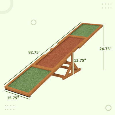 Wooden Dog Agility Seesaw for Training and Exercise, Weather Resistant.