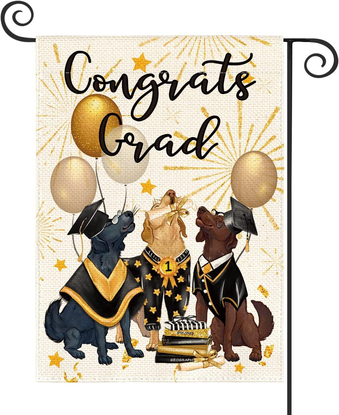 Linen Double-sided Flag New Dog Festival Garden Banner