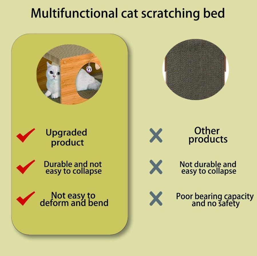 Multi-hole Cat Tunnel with Scratching Board