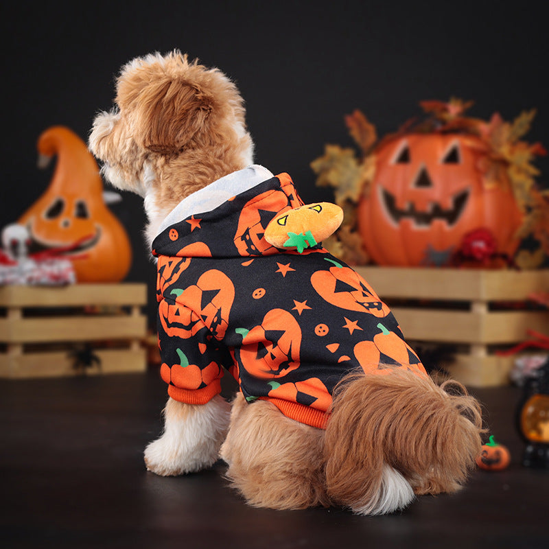 Halloween Pet Clothes Dog Cat Pumpkin Sweater