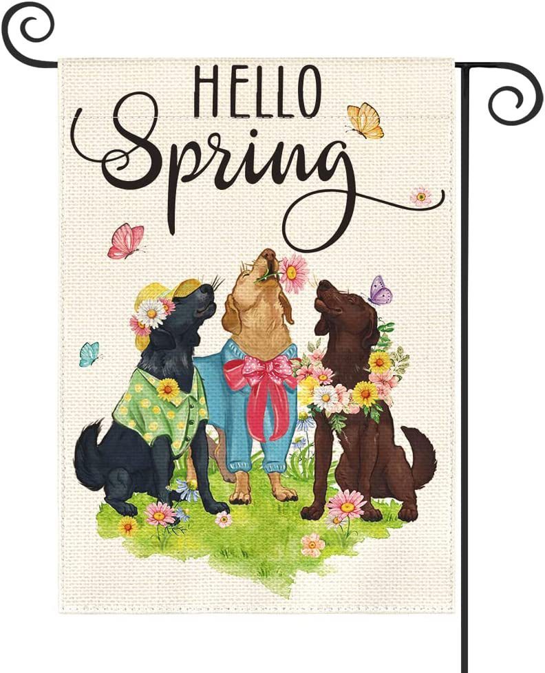 Linen Double-sided Flag New Dog Festival Garden Banner