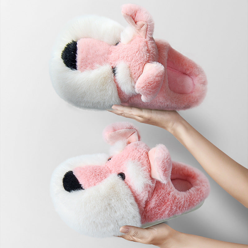 Schnauzer Cotton Slippers Keep You Warm Indoors