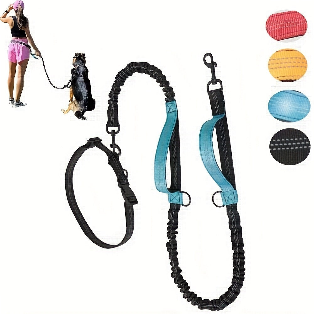 Hands-Free Dog Leash for Running & Walking, Adjustable Waist Belt.