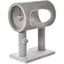 Gray Indoor Cat Tree with Hanging Ball