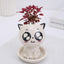 White Ceramic Cartoon Cat Decoration