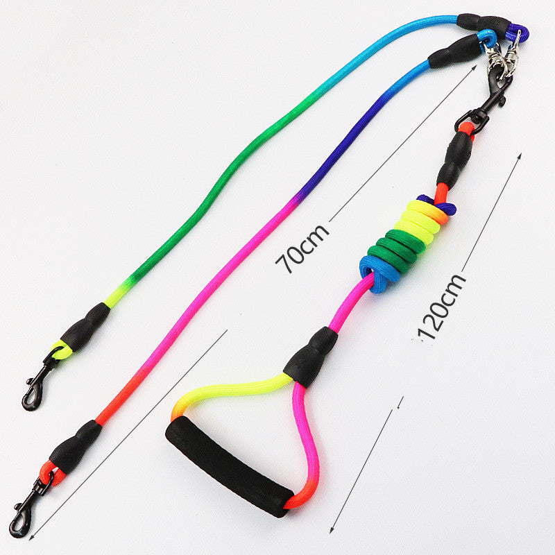 One for Two Small Dog Teddy Double Head Dog Chain