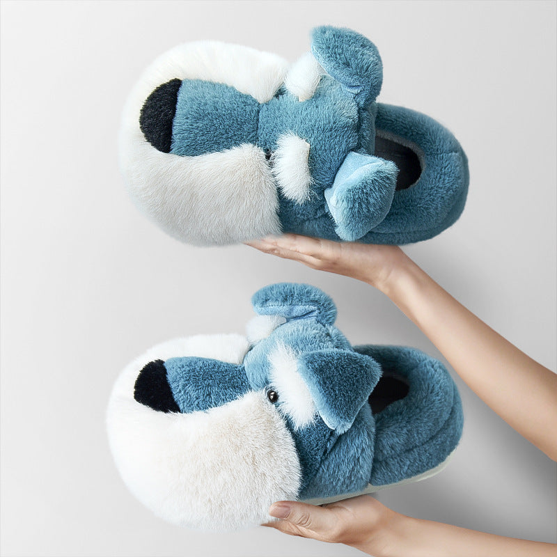 Schnauzer Cotton Slippers Keep You Warm Indoors