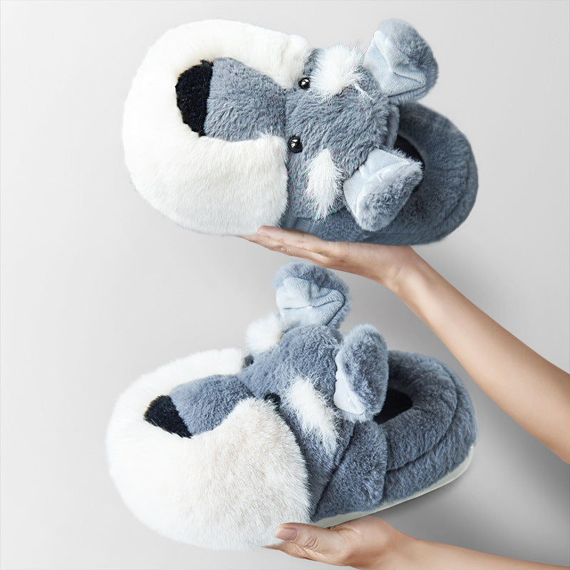 Schnauzer Cotton Slippers Keep You Warm Indoors